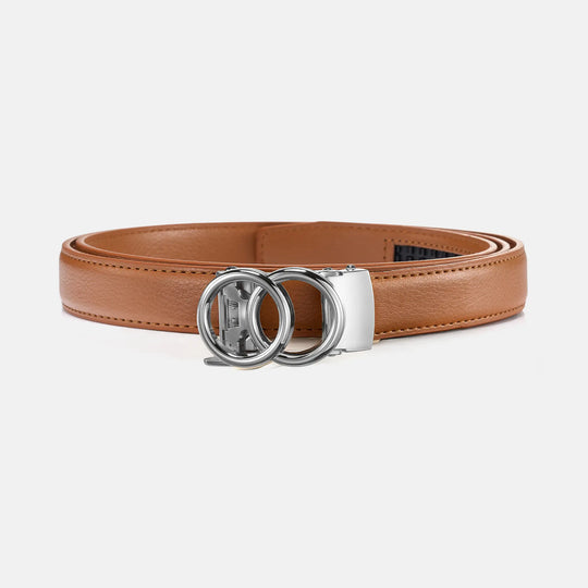 Vitello Belt Thin - SilverBrown